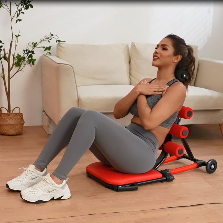 Foldable Ab Machine - Sit-Up Bench & Core Trainer for Portable Ab Workouts