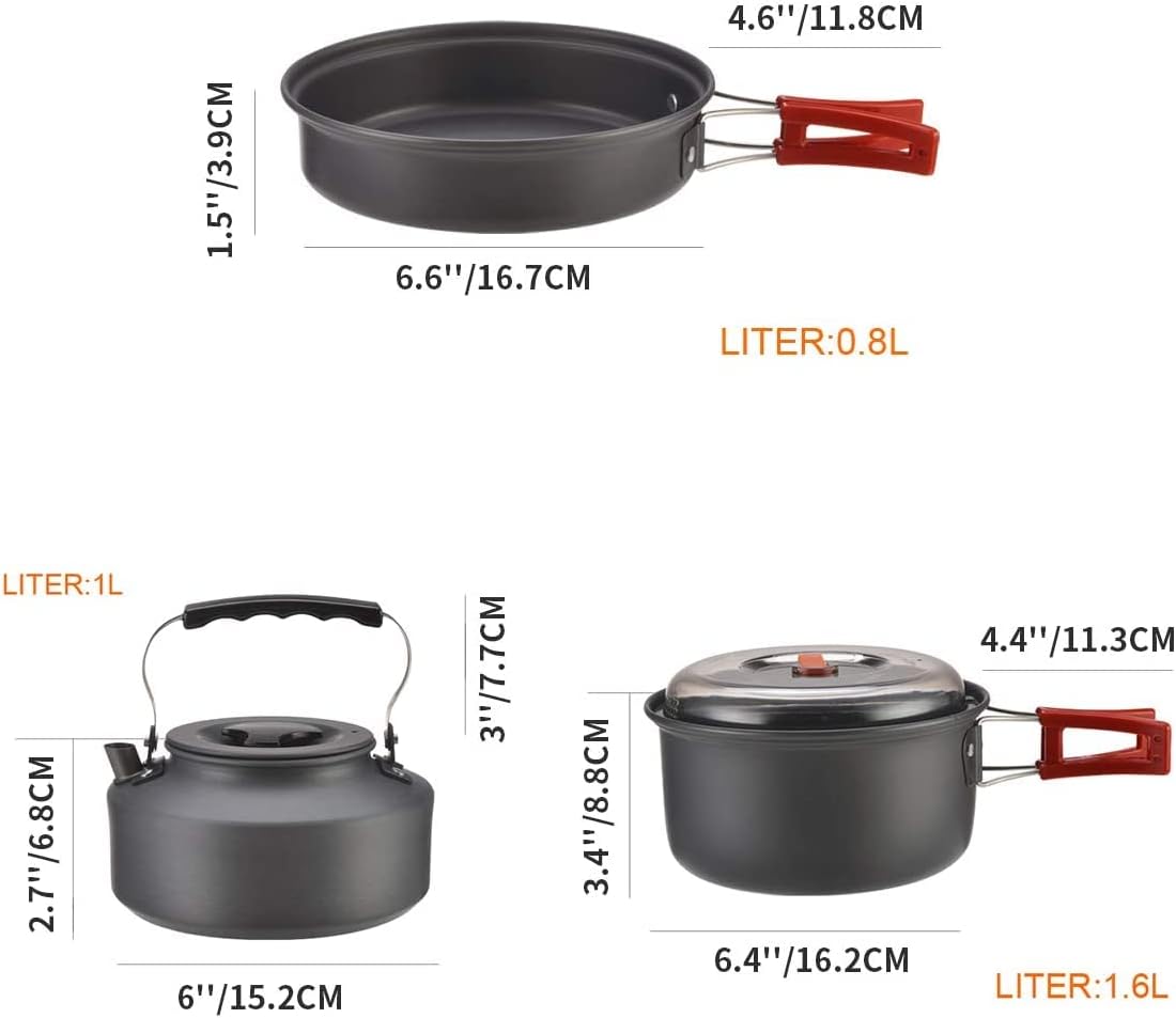 Lightweight Camping Cookware Set for Family Hiking and Picnics