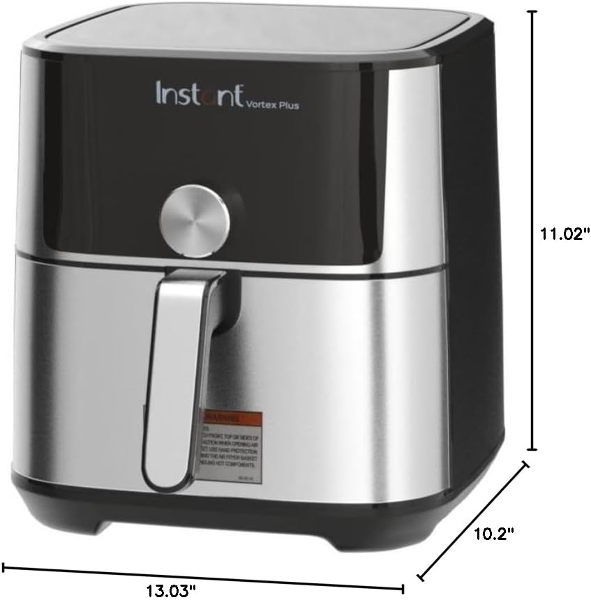 Air Fryer, 6-in-1 Functions Crisps, Custom Program Options, Stainless Steel