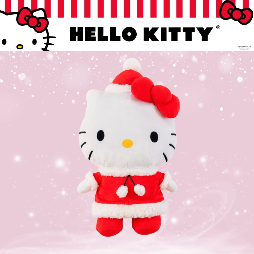 Hello Kitty Santa Holiday Cuddle Pillow Buddy - Super Soft Plush Bedding Accessory