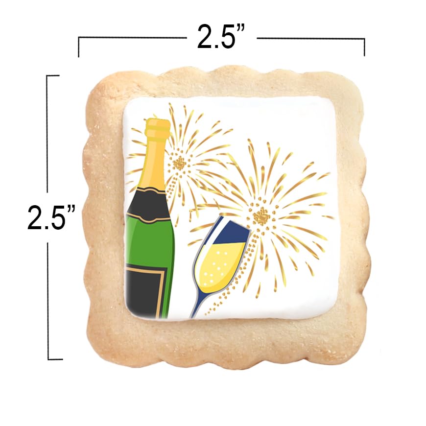 Happy New Year Cookies - Individually Wrapped 2026 Sugar Cookie Treats (24 Pack) for Party Favors