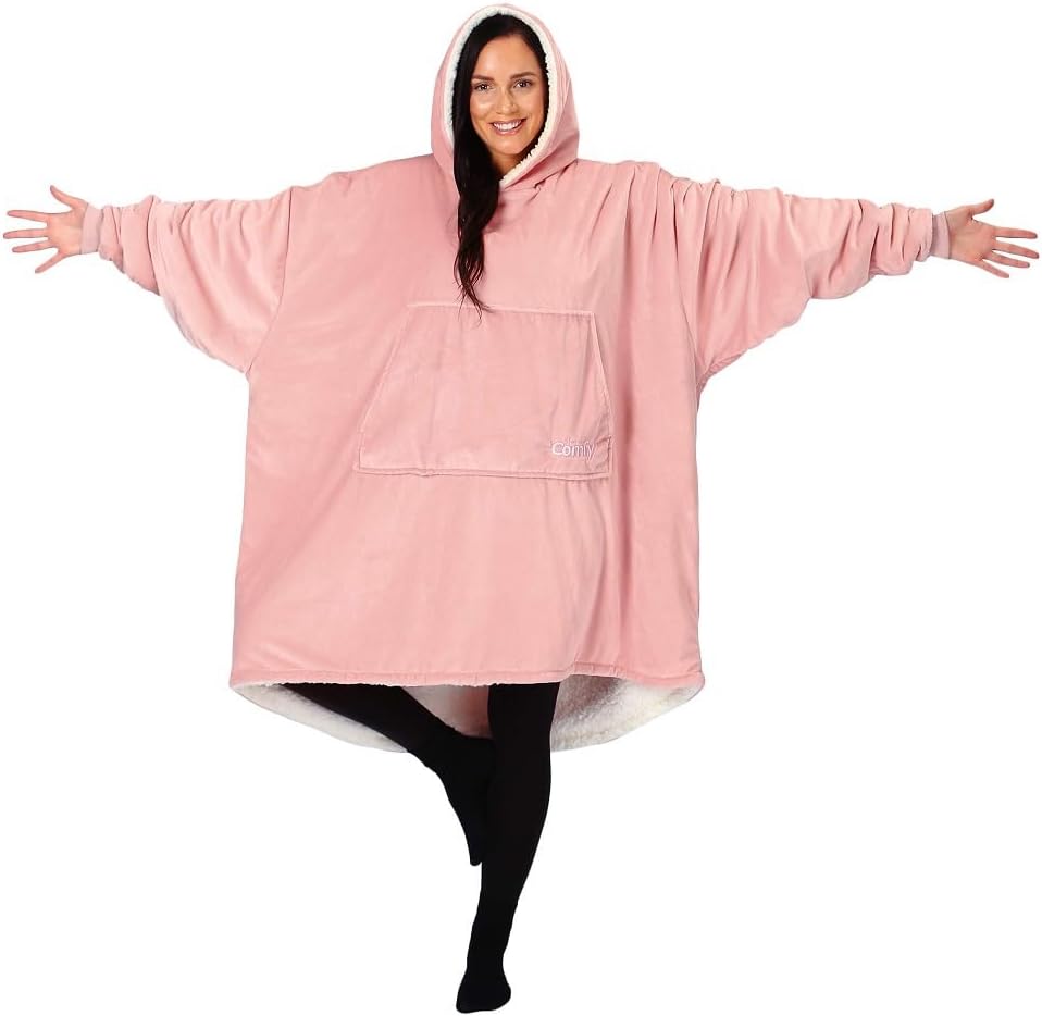 Oversized Microfiber & Sherpa Wearable Blanket One Size Fits All