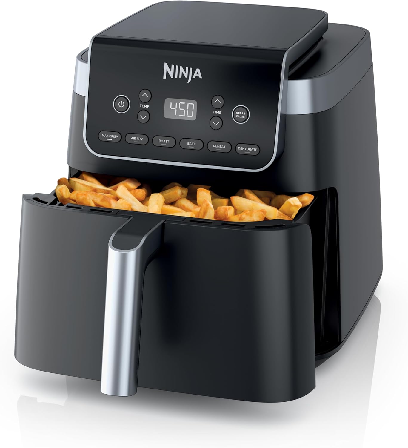 Air Fryer, 120 Volts, Nonstick Basket & Crisper Plate, Grey