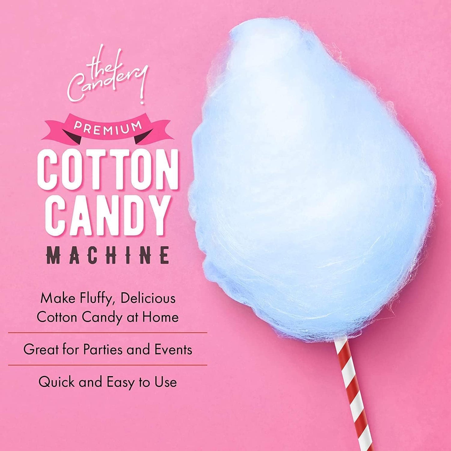 Cotton Candy Machine with Stainless Steel Bowl 2.0 and Floss Bundle-Includes 5 Floss Sugar Flavors 12oz Jars