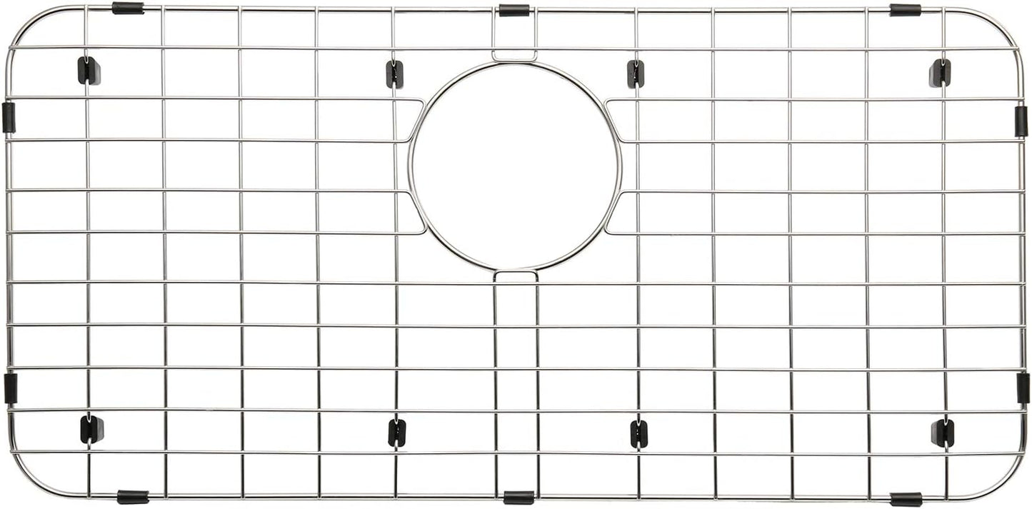 25-1/4" x 12-1/2" Sink Grid with Rear Drain and 1-1/2" Corner Radius