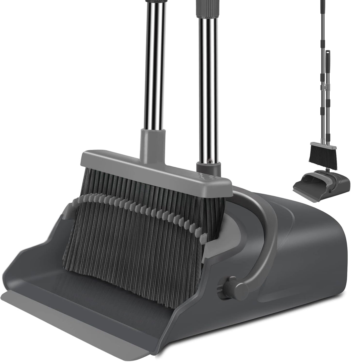 Broom and Dustpan Set for Home, Office, Indoor&Outdoor Sweeping