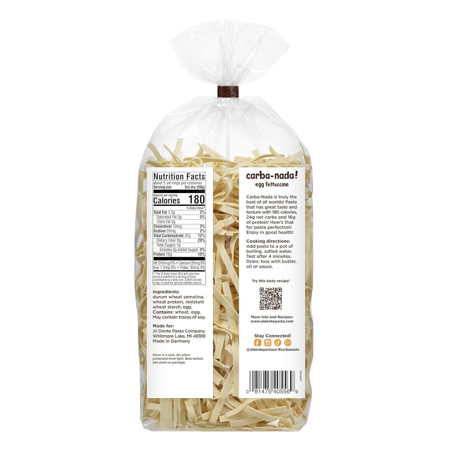 Carba-Nada Egg Fettuccine, Lower Carb, High Protein Keto & Point-Based Diet-Friendly (Pack Of 6)