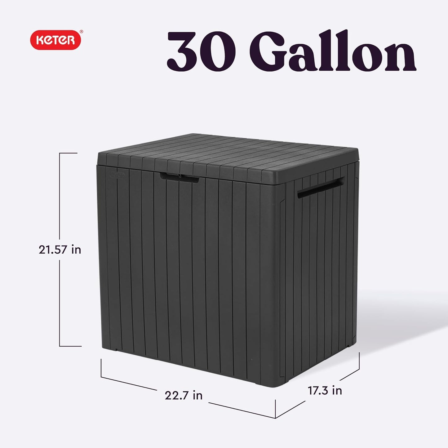 30-Gallon Resin Outdoor Storage Box and Patio Furniture Side Table