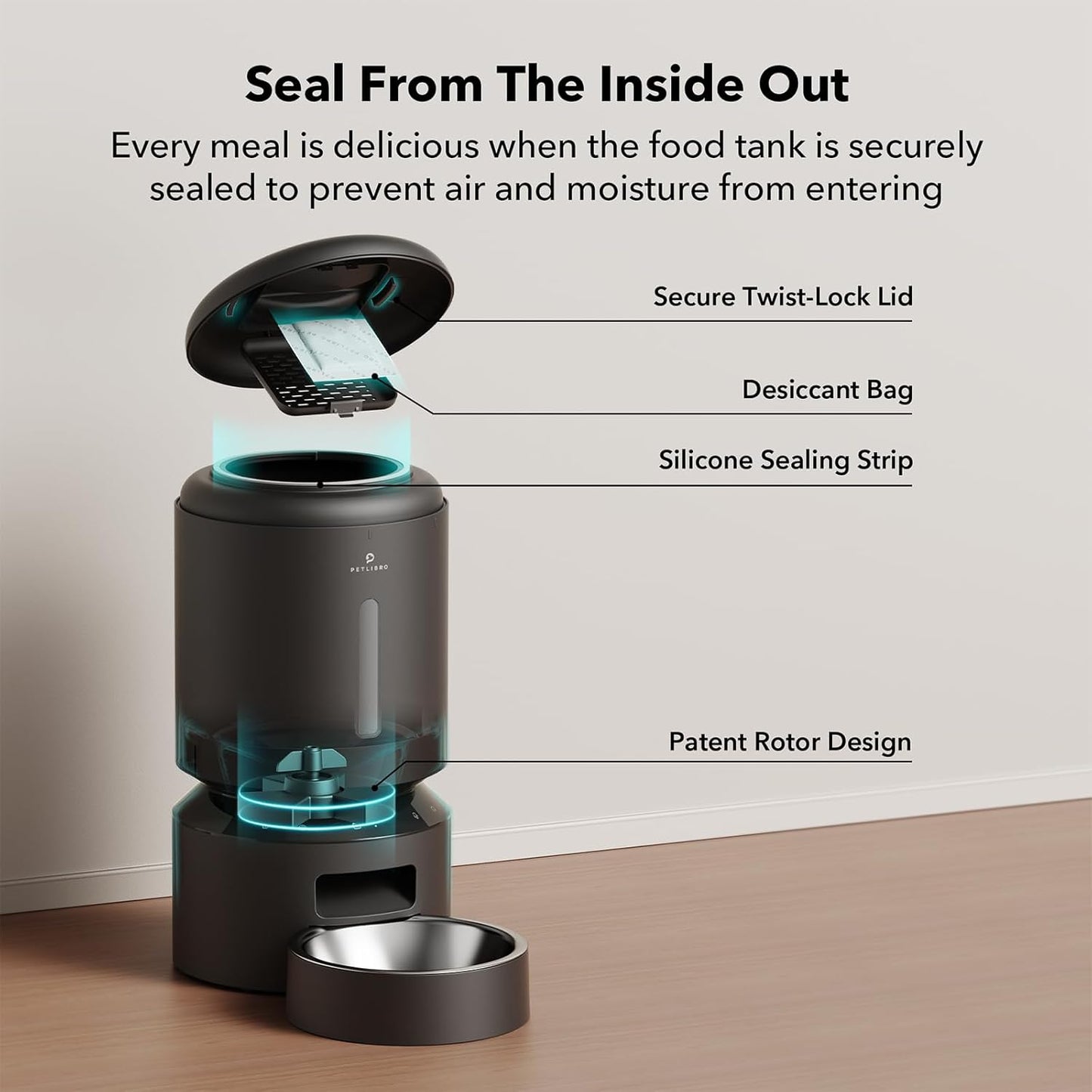 5L Timed Automatic Dog/Cat Feeder with Freshness Preservation, Up to 10 Meals Per Day