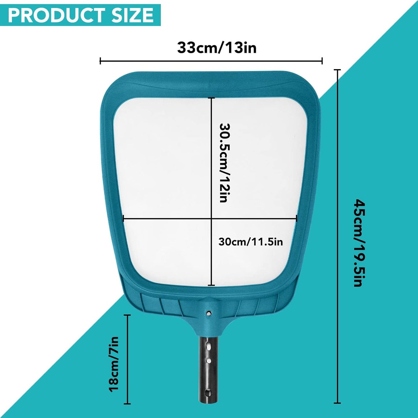 Heavy-Duty Pool Skimmer Net with Deep Nylon Mesh Bag