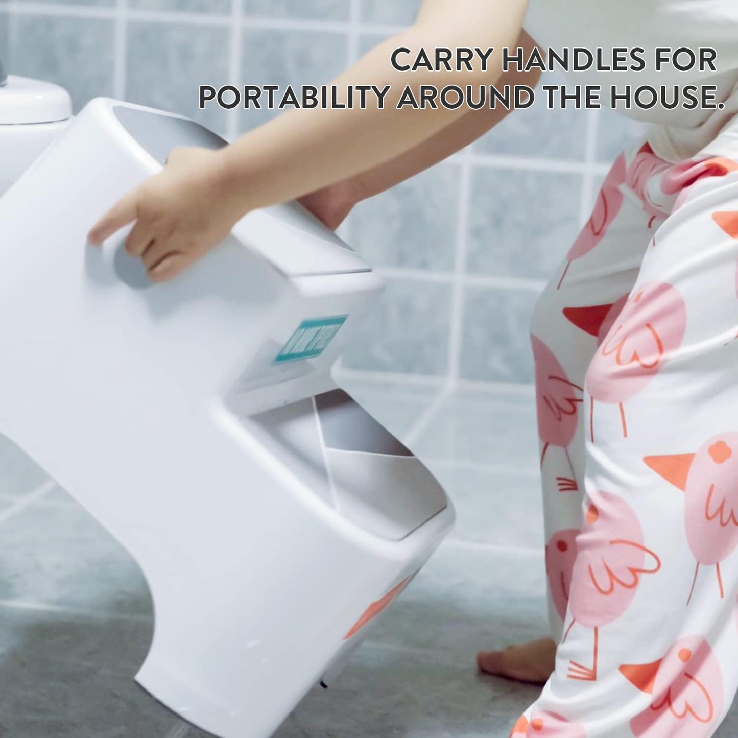 Dual Height Step Stool for Potty Training and Kitchen Use, Non-Slip Top and Sturdy Base