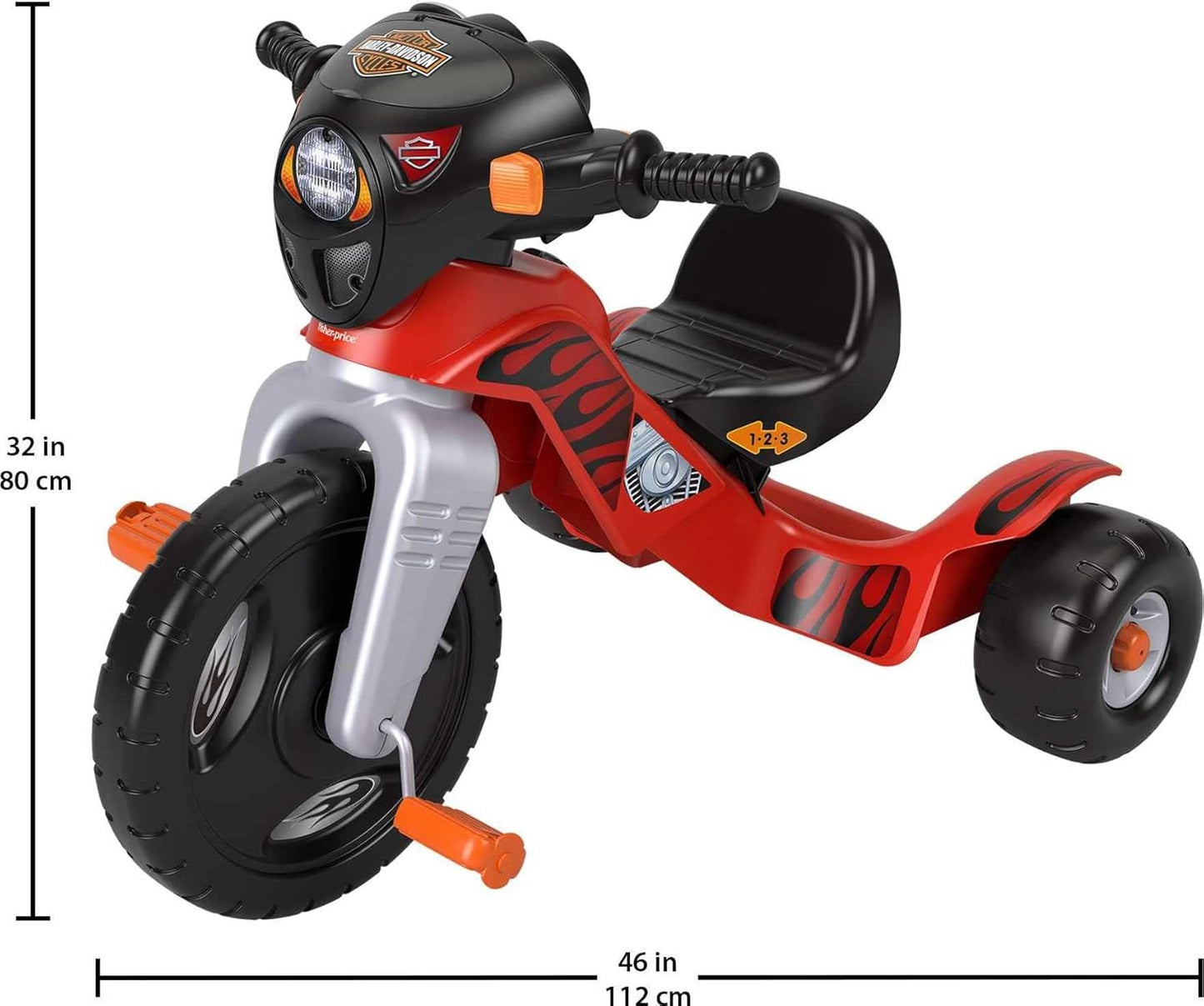Harley-Davidson Toddler Tricycle – Light & Sound Toy Bike with Adjustable Seat (Ages 2+)