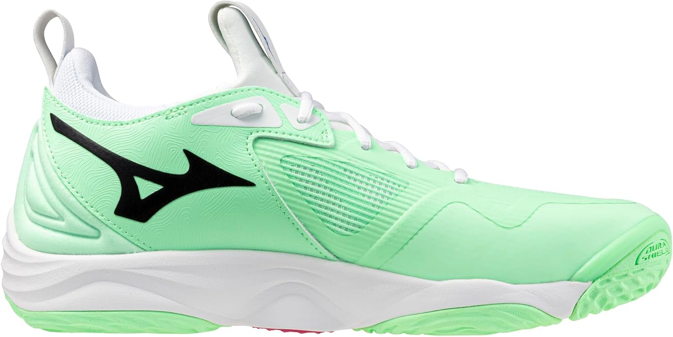 Unisex-Adult Wave Momentum 3 Volleyball Shoe, Neo Mint-White, Size 8.5 Wide Women/7 Men