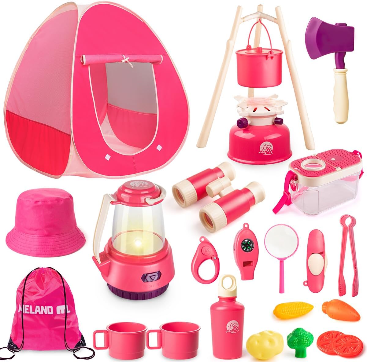 Kids Camping Set with Tent Gift Idea for Boys Age 3,4,5,6 Year Old Birthday