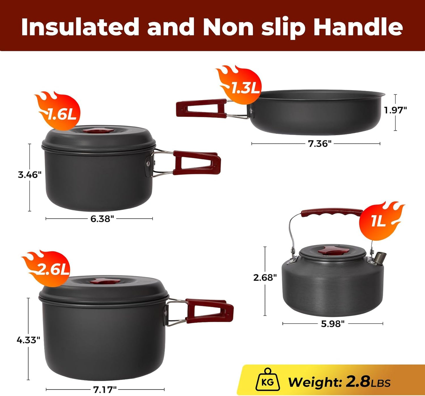 Lightweight Camping Cookware Set for Family Hiking and Picnics