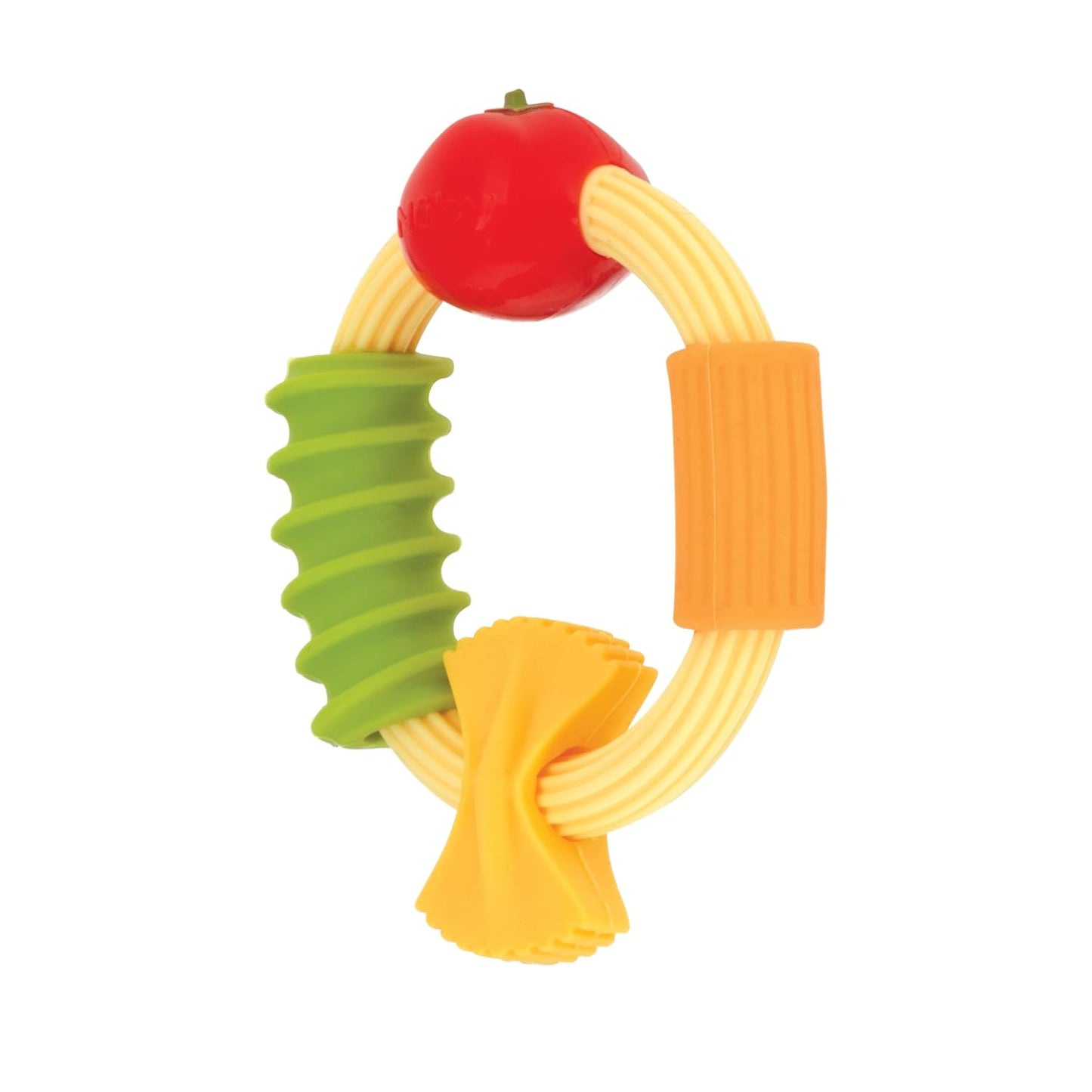 Pasta Ring Silicone Teether – Multi-Textured Easy-Grip Baby Teething Toy (3+ Months)