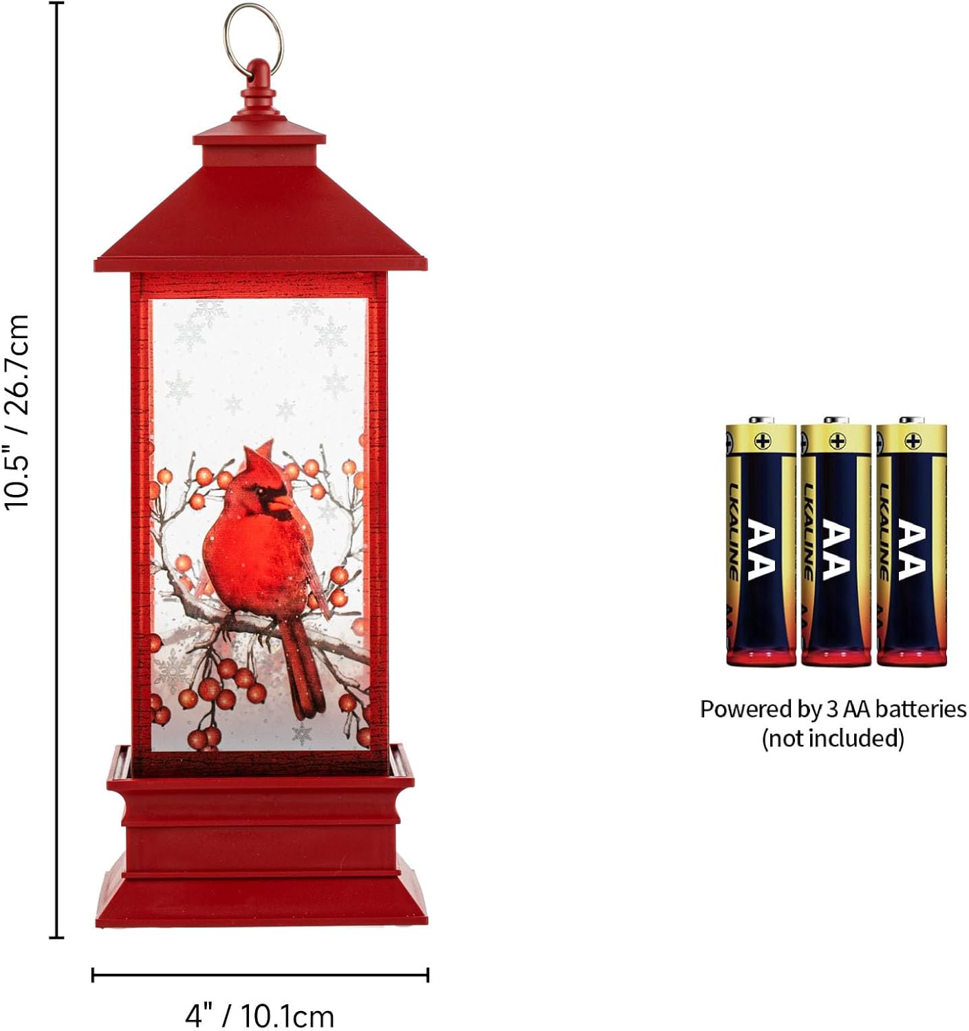 Cardinal Snow Globe Lantern – Festive Lighted Décor Gift for Home