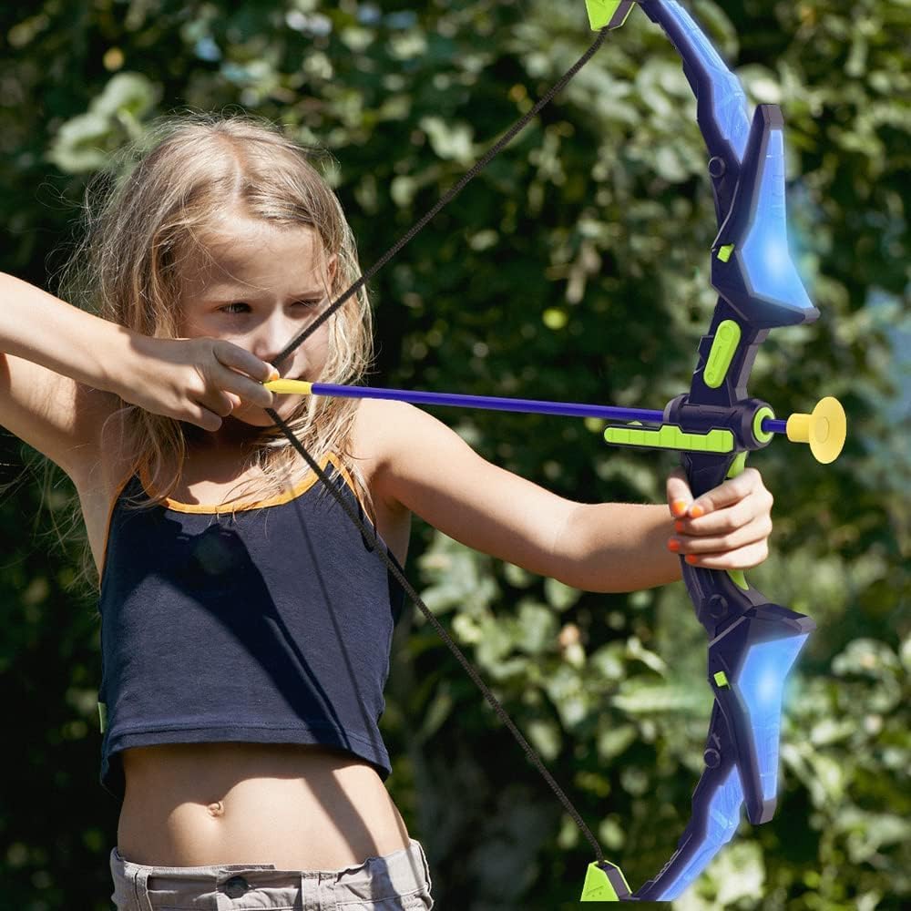 2-Pack Kids Bow & Arrow Set – Light-Up Bows with 14 Suction Arrows & Target (Ages 4–12)