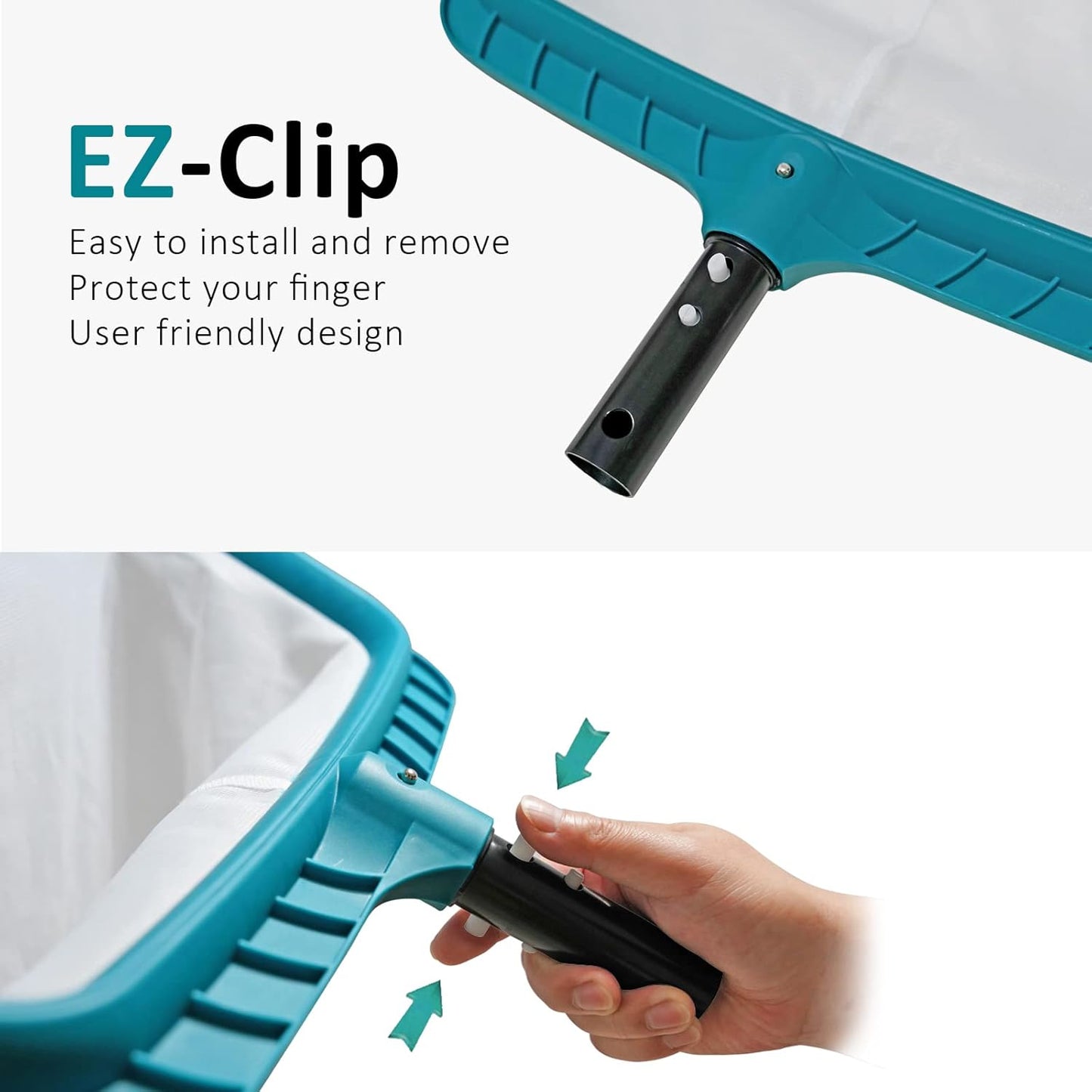 Heavy-Duty Pool Skimmer Net with Deep Nylon Mesh Bag