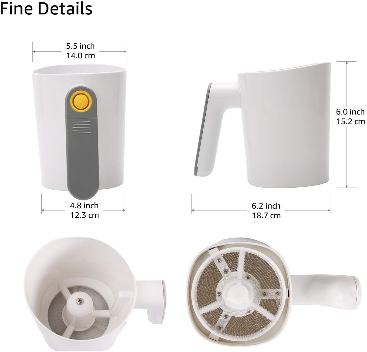 Electric Flour Sifter - 4-Cup, Battery Operated, Easy to Clean