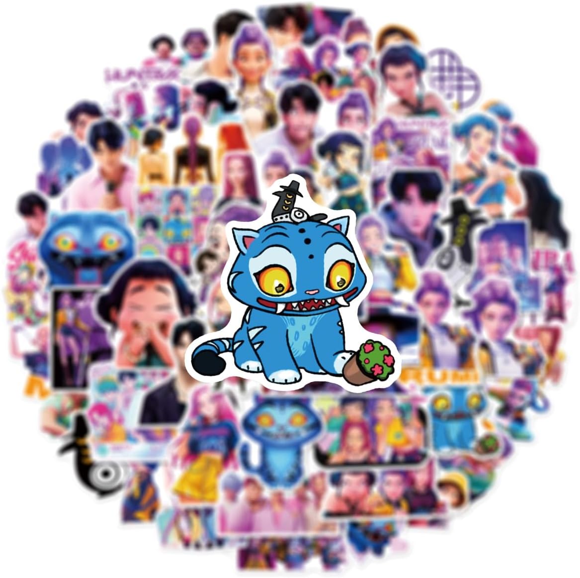 Demon Hunters Stickers (60 Pack) – Waterproof Vinyl Kpop Stickers for Water Bottle, Laptop & Phone