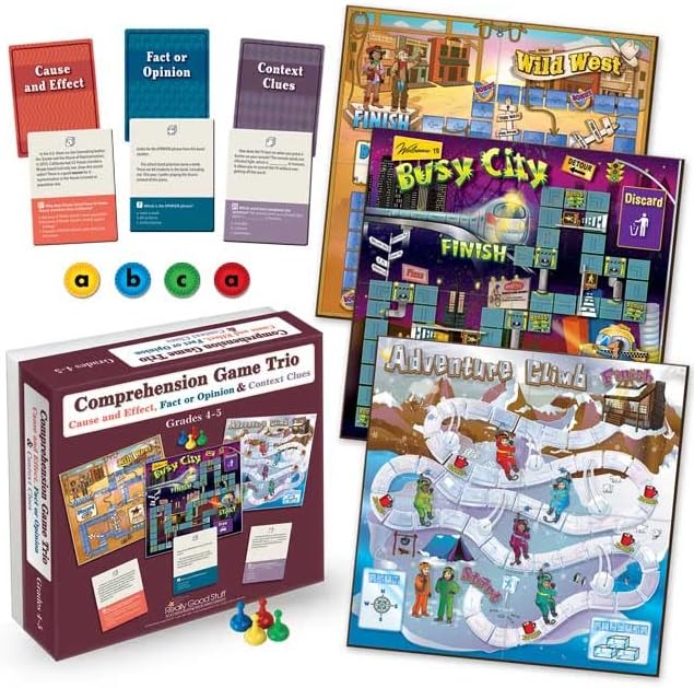 Comprehension Board Game Trio: Learning Activities, Homeschool Supplies