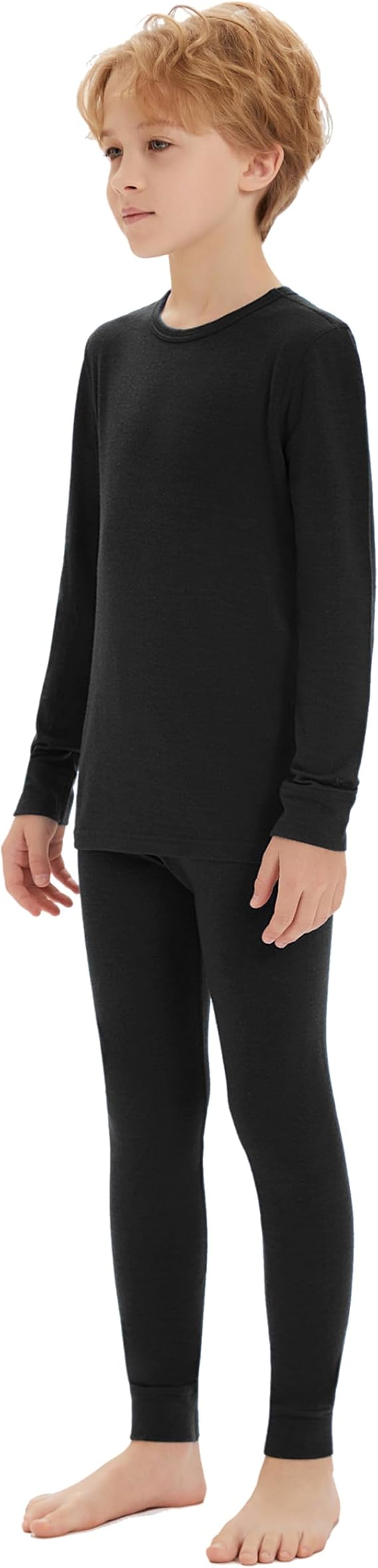 Unisex Kids' Thermal Base Layer Set – 100% Merino Wool Underwear for Girls & Boys