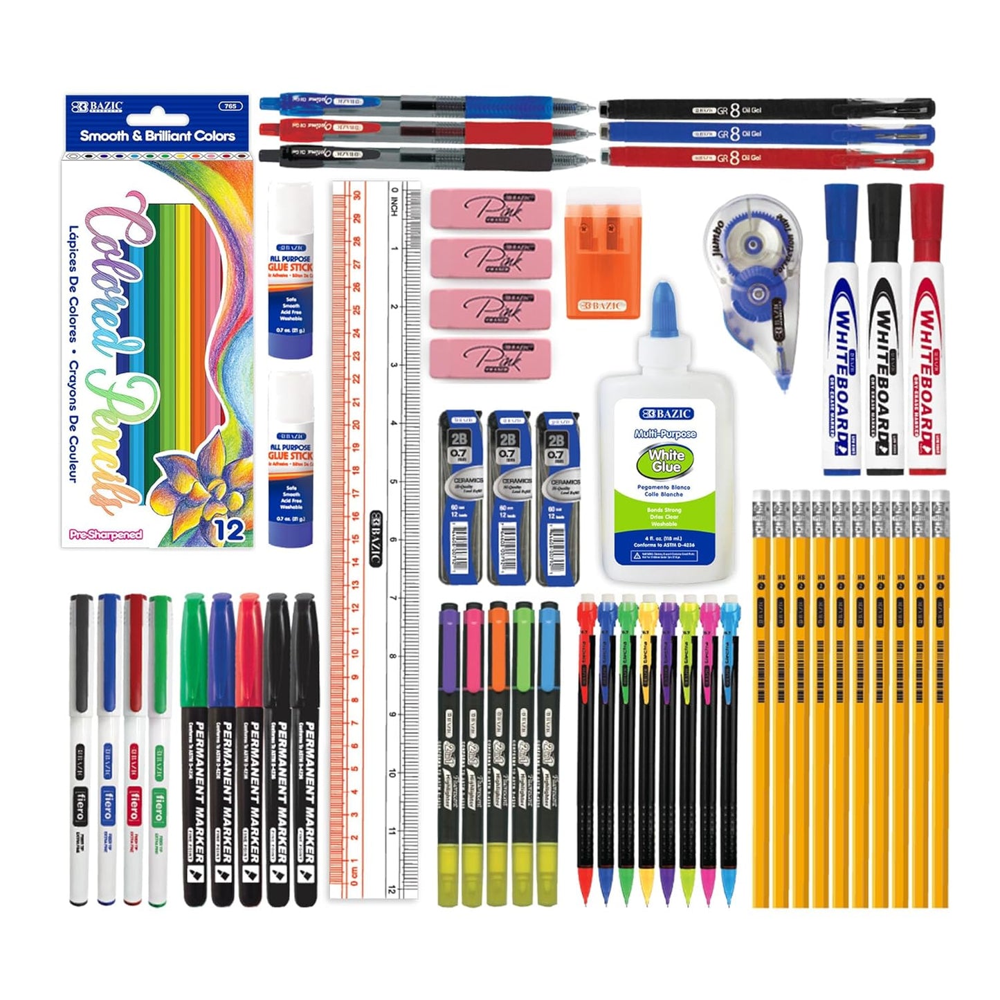 School Supply Box for Elementary Student K-6 School Kit Pack