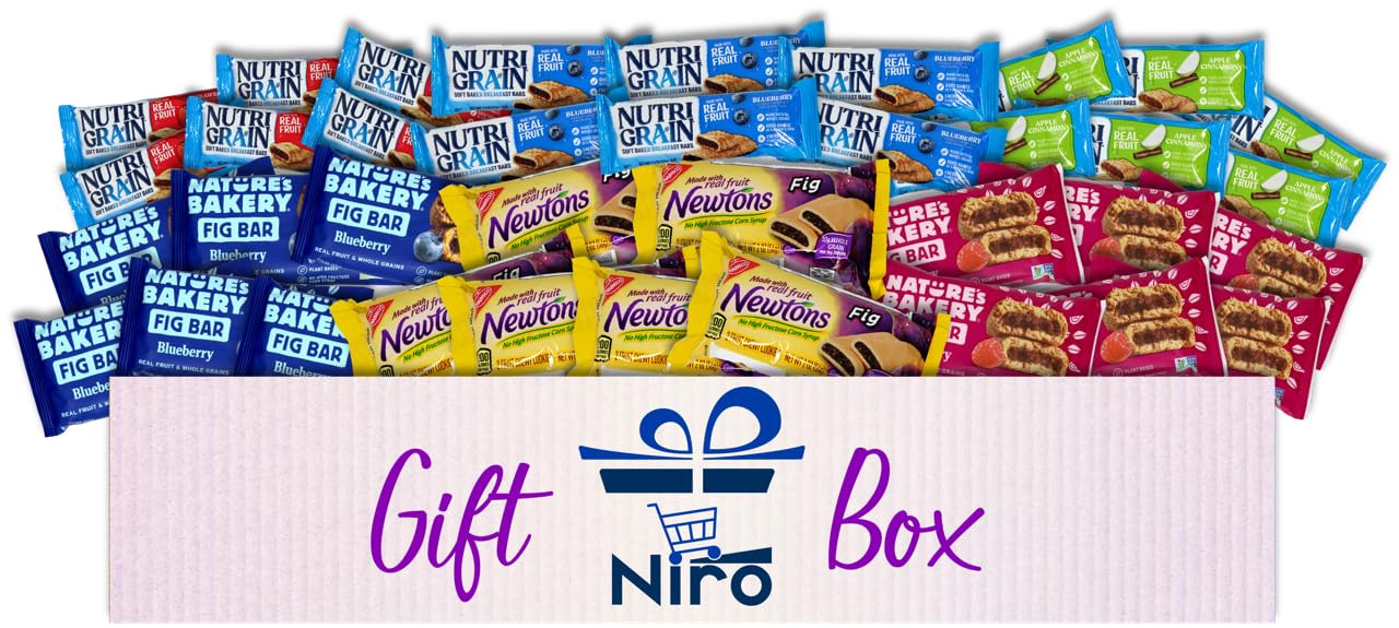 Healthy Snack & Fruit Bar Variety Pack – 6 of Each Flavor, 36 Individually Wrapped Bars