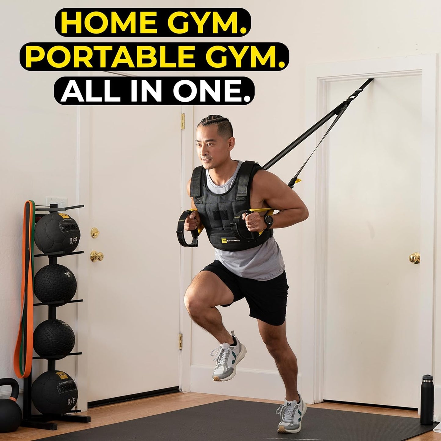 All-In-One Home Gym System โ Suspension Training Kit for Strength, HIIT & Full-Body Workouts with Indoor & Outdoor Anchors