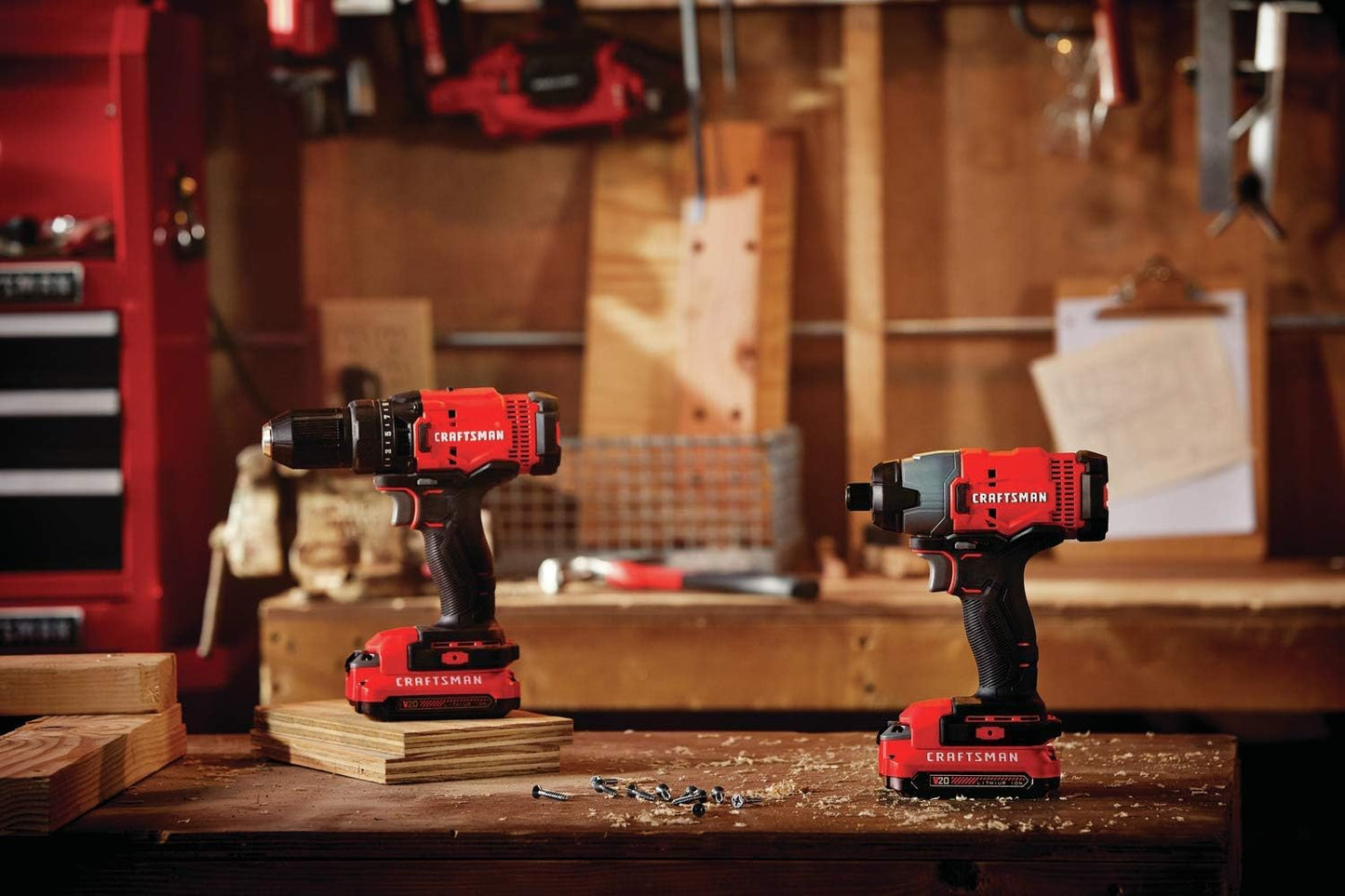 Cordless Drill & Impact Driver Combo Kit with 2 Batteries & Charger