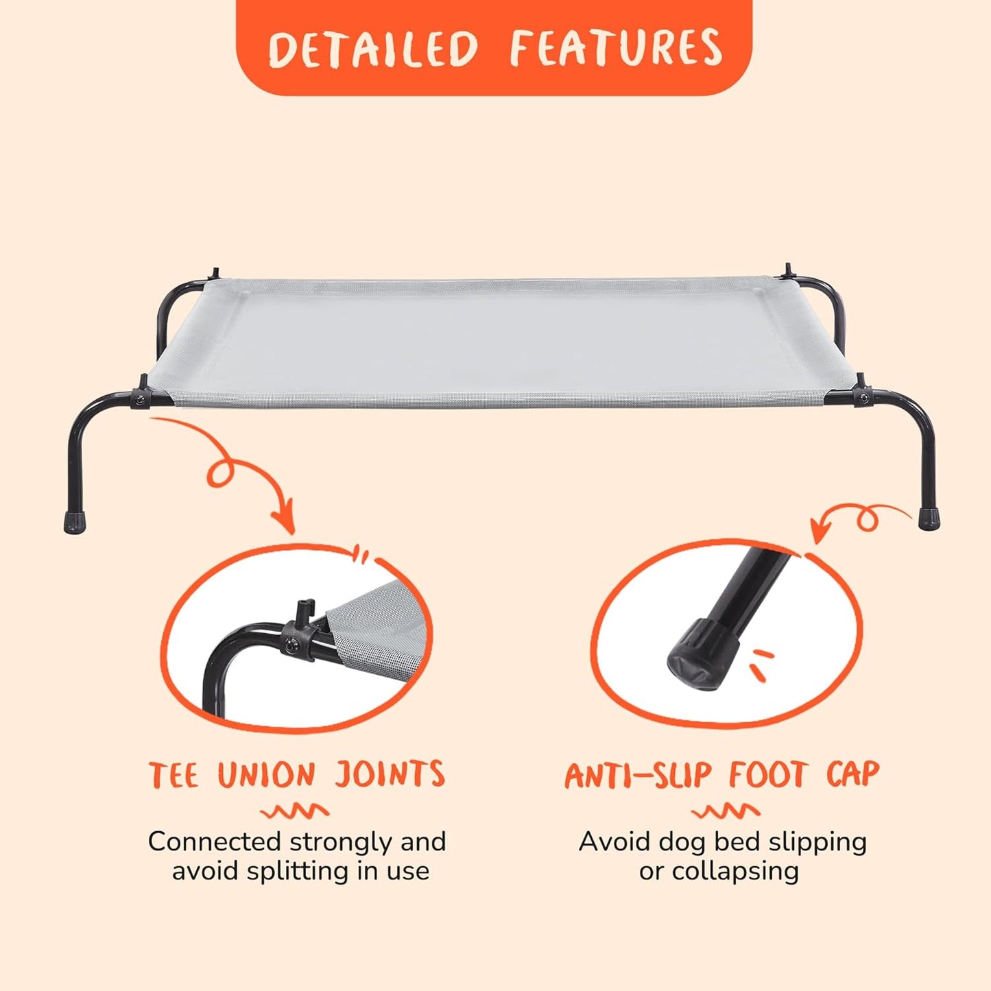 Dog Bed with Canopy - Elevated, Textilene Mesh, and Metal Frame for Indoor and Outdoor Relaxation