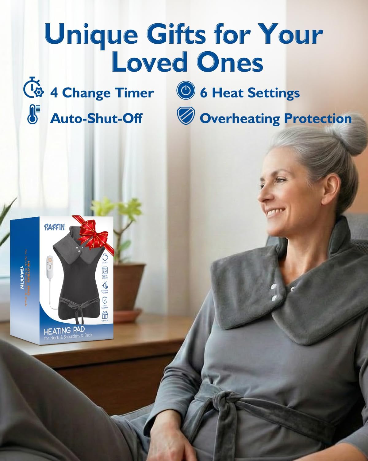 Heating Pad for Neck, Shoulders & Back – Large Electric Pain Relief Pad, FSA Eligible