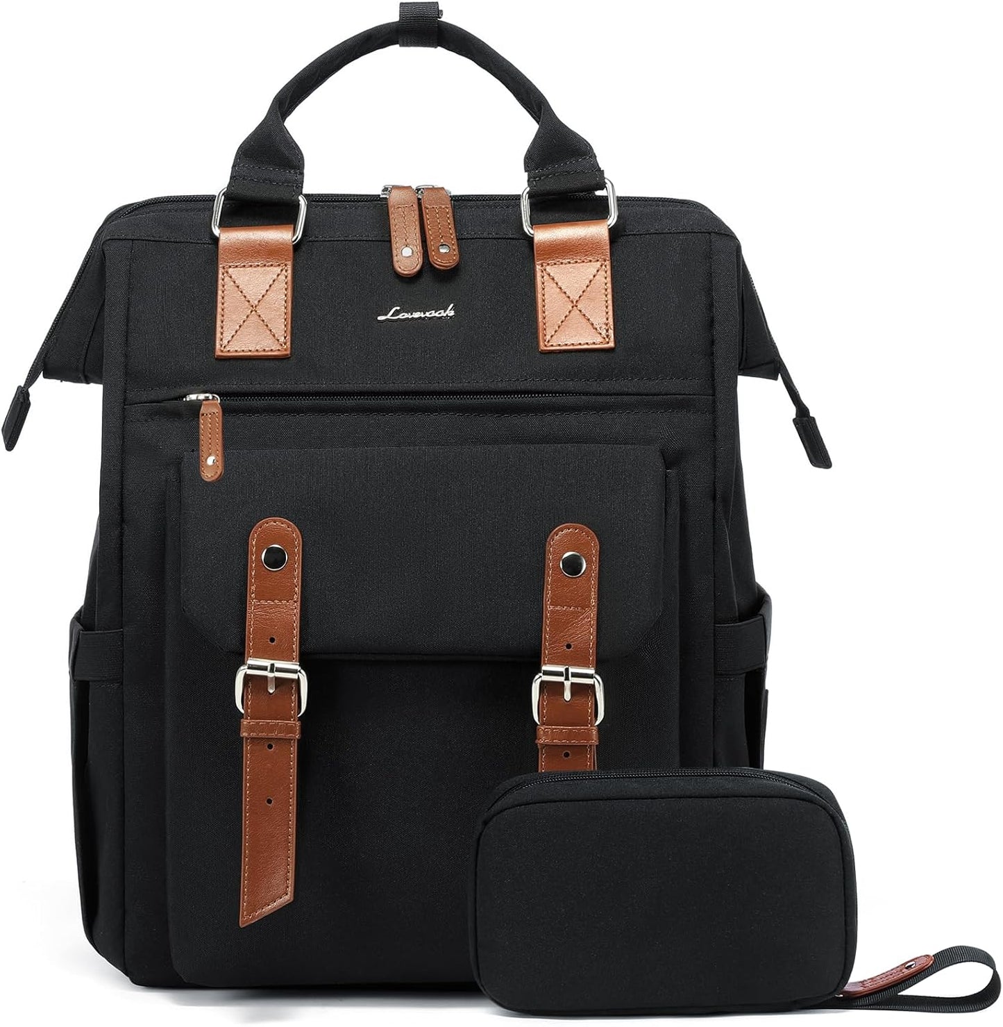 15.6 Inch Backpack for Women, School Work Travel Backpack with Purse