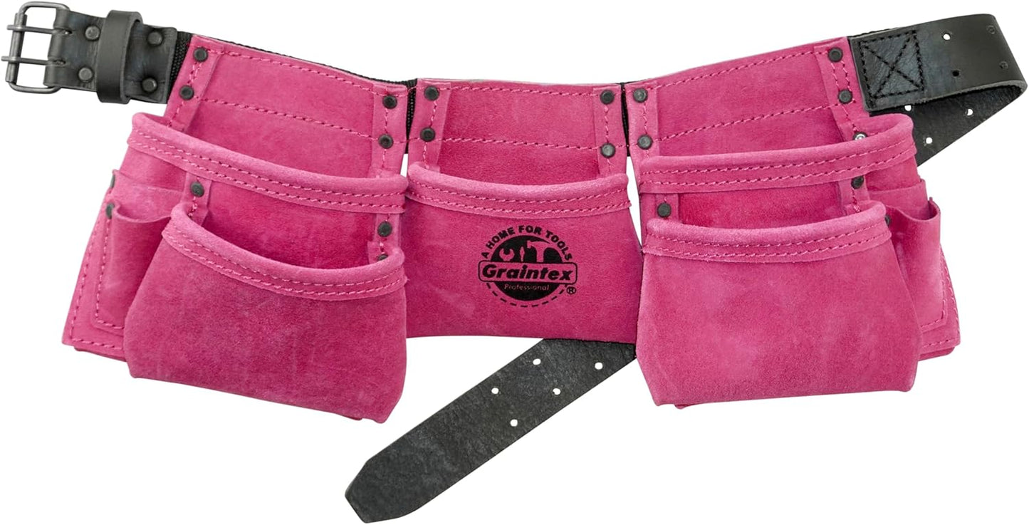Kids Tool Belt – Suede Leather 9 Pocket Tool Apron with Hammer Loops for Boys & Girls