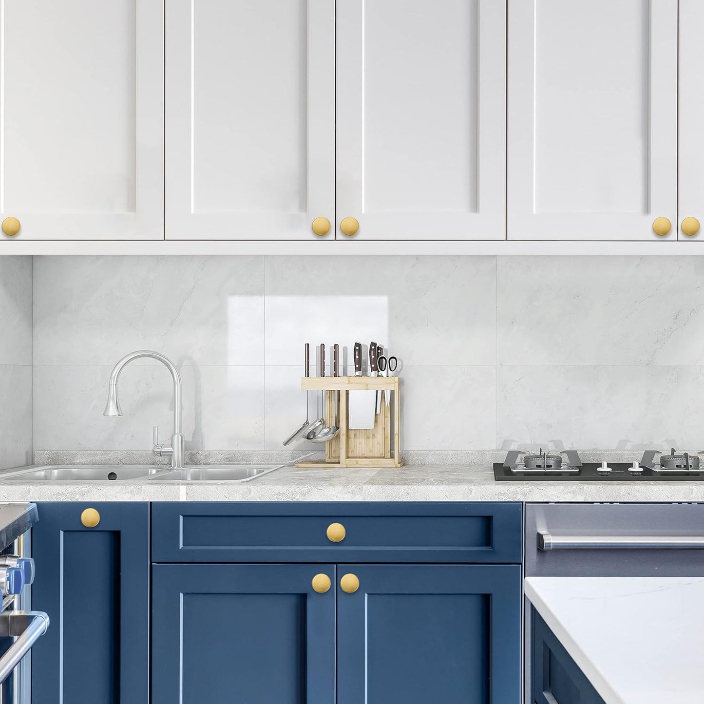 30 Pack Brushed Brass 1.25-Inch Cabinet Knobs