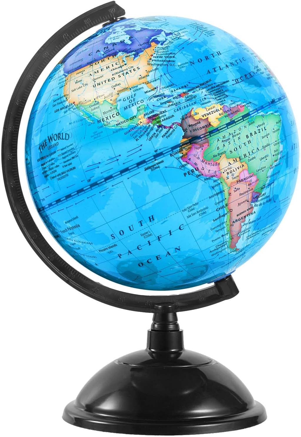 8-Inch World Globe with Stand for Kids' Education and Decor
