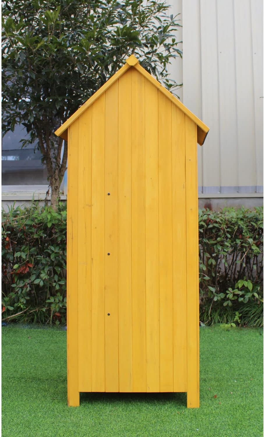 Vertical Outdoor Storage Shed with Shelf and Lock - 8.7 cu. ft. for Tools and Garden Supplies