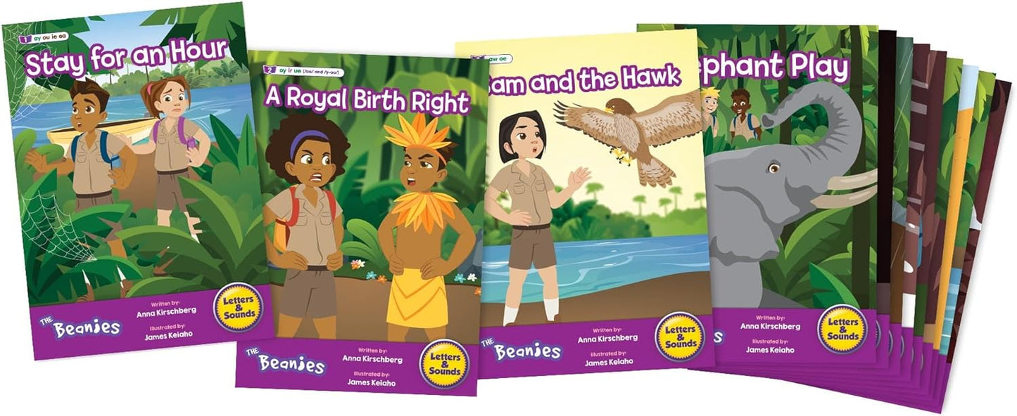 Hi-Lo Diversity Decodables: Phase 5 Set (Books 2-12) - Vowel Sounds & Weekly Reading Guide for Ages 5+