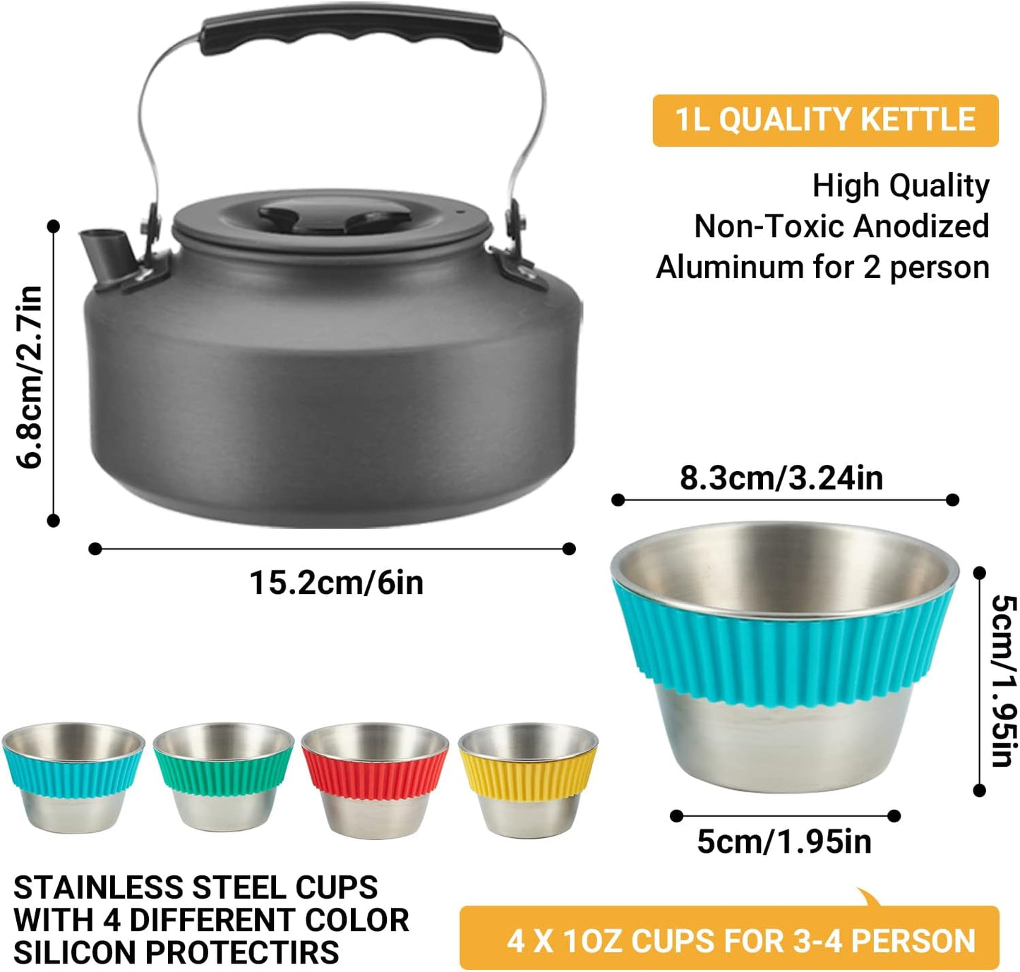 Lightweight Camping Cookware Set for Family Hiking and Picnics