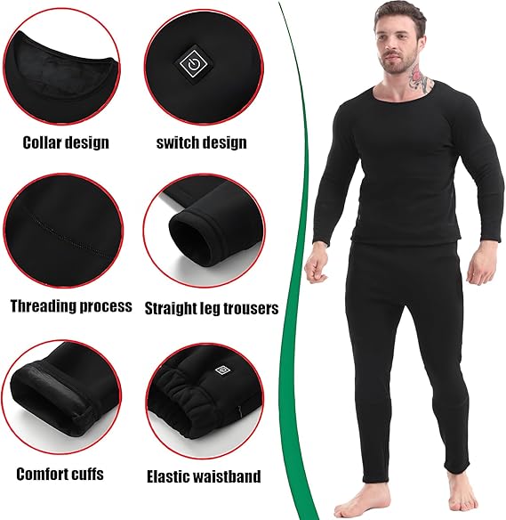 Winter Heated Thermal Underwear Set USB Charge 28-Zone for Men and Women