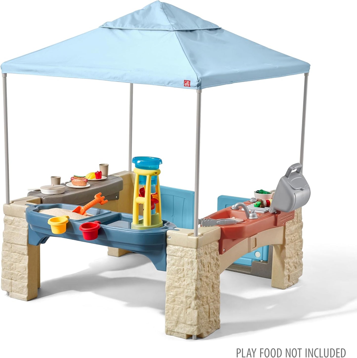 All Around Playtime Patio with Canopy Playset Room for Multiple Toddlers to Play