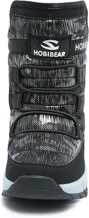 Boys’ Black Snow Boots – Waterproof Slip-Resistant Winter Cold Weather Shoes, Size 1.5 Little Kid