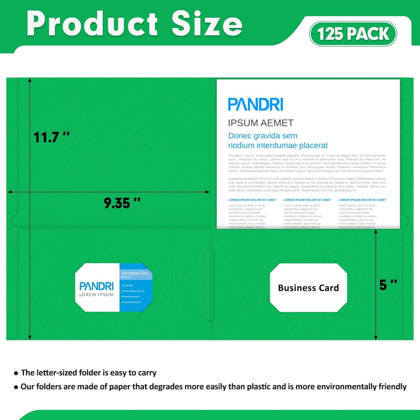 125-Pack Letter Size Two-Pocket Folders for School and Office