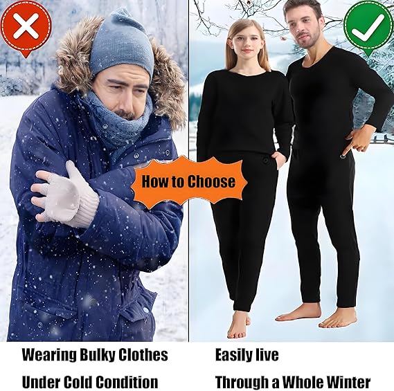 Winter Heated Thermal Underwear Set USB Charge 28-Zone for Men and Women