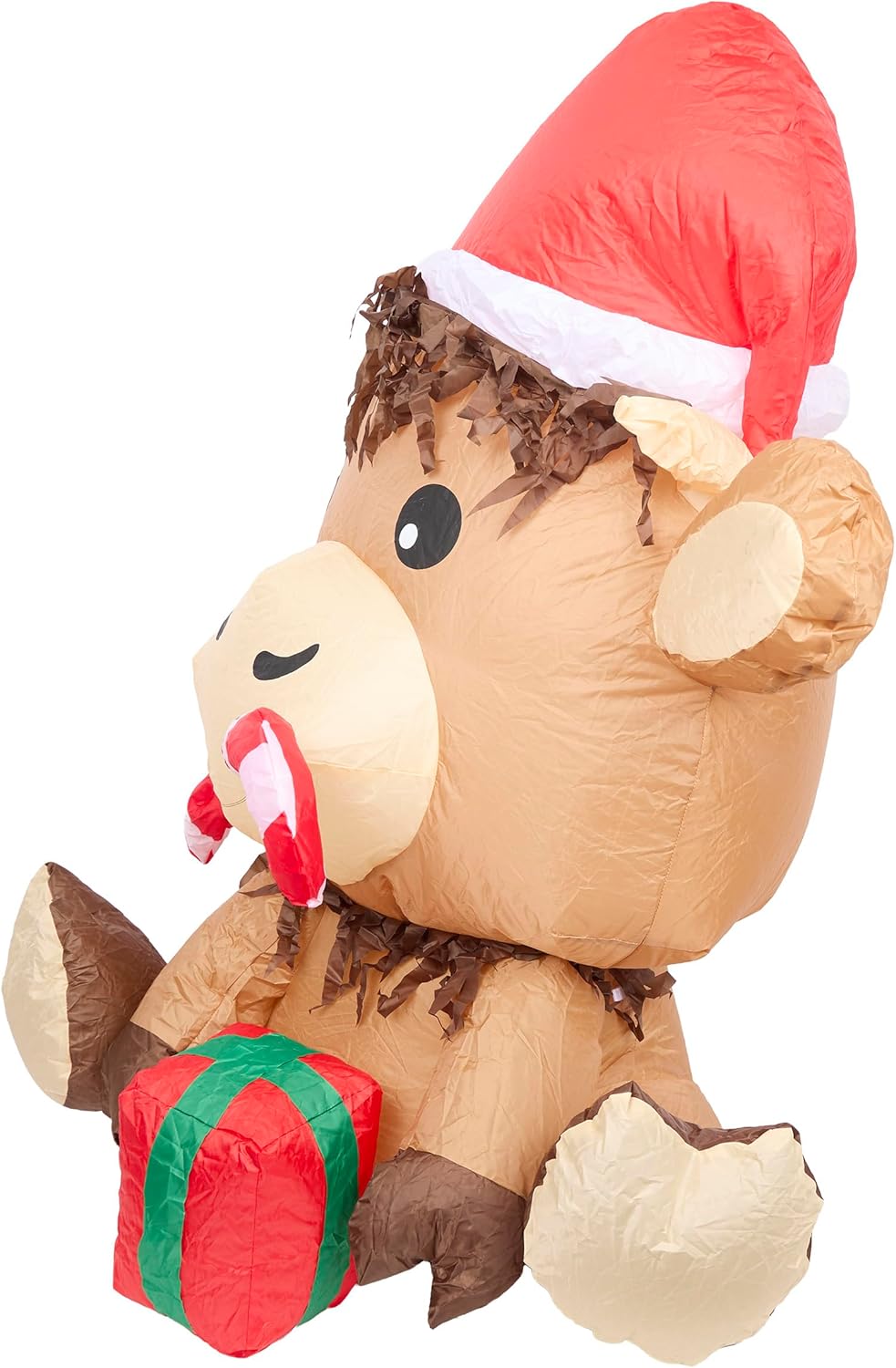 41" Inflatable Highland Cow Christmas Decor with LED Lights