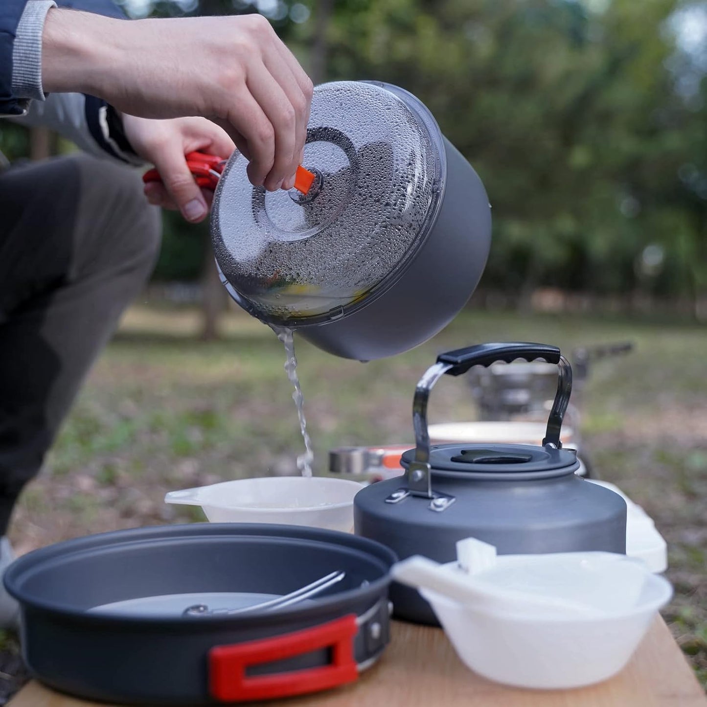 Lightweight Camping Cookware Set for Family Hiking and Picnics