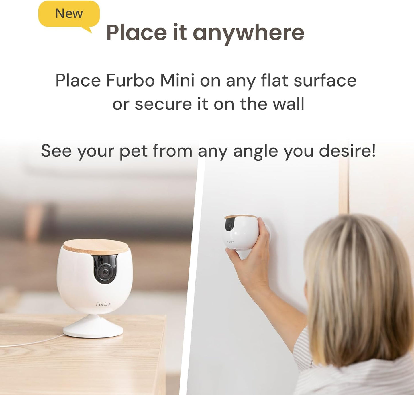 Home Security Camera with Barking or Meowing Alerts with 2-Way Speaker and Night Vision (No Subscription Required)