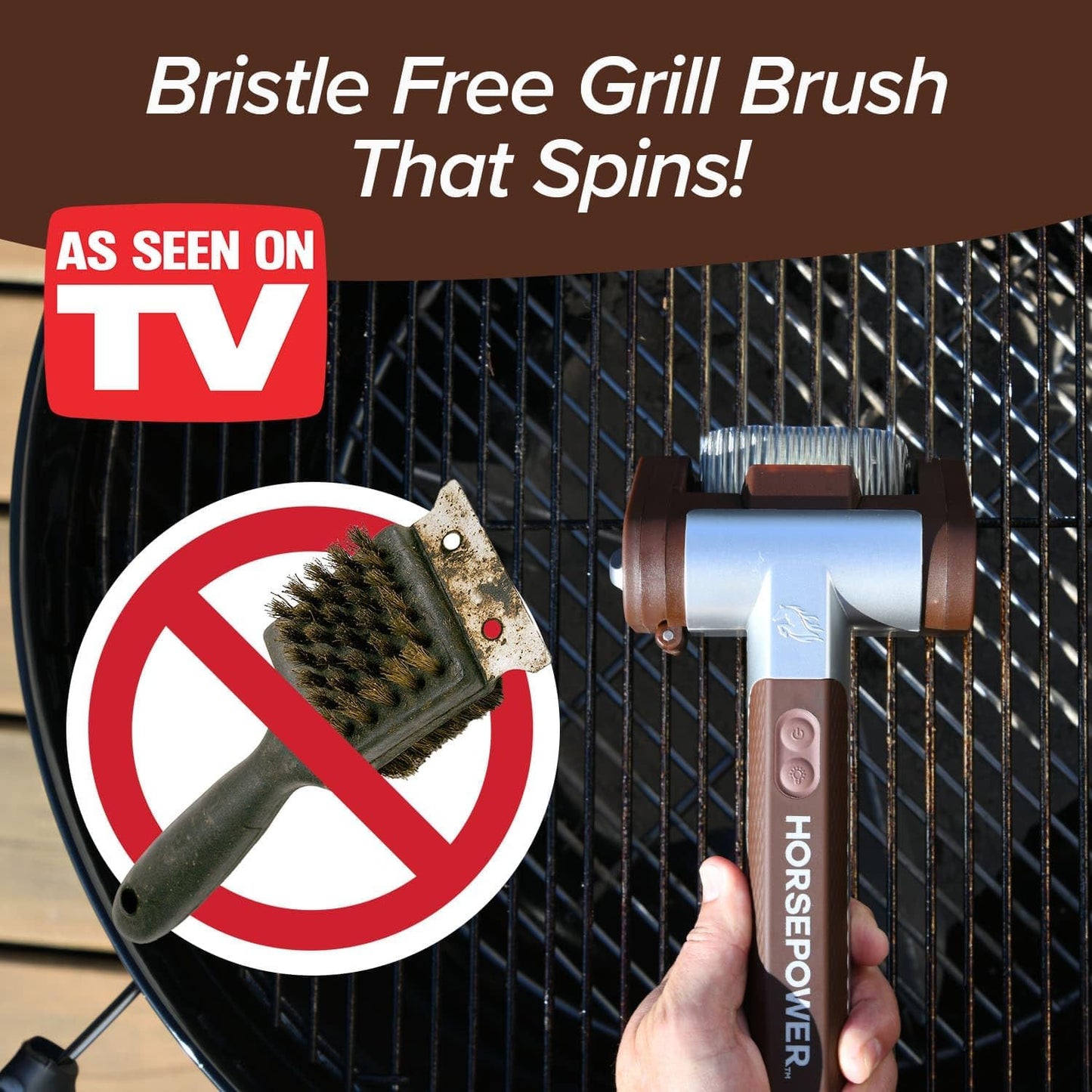 Giddy Up Grill Cleaner – Cordless, Rechargeable BBQ Tool with 350 RPM Stainless Roller, LED Light