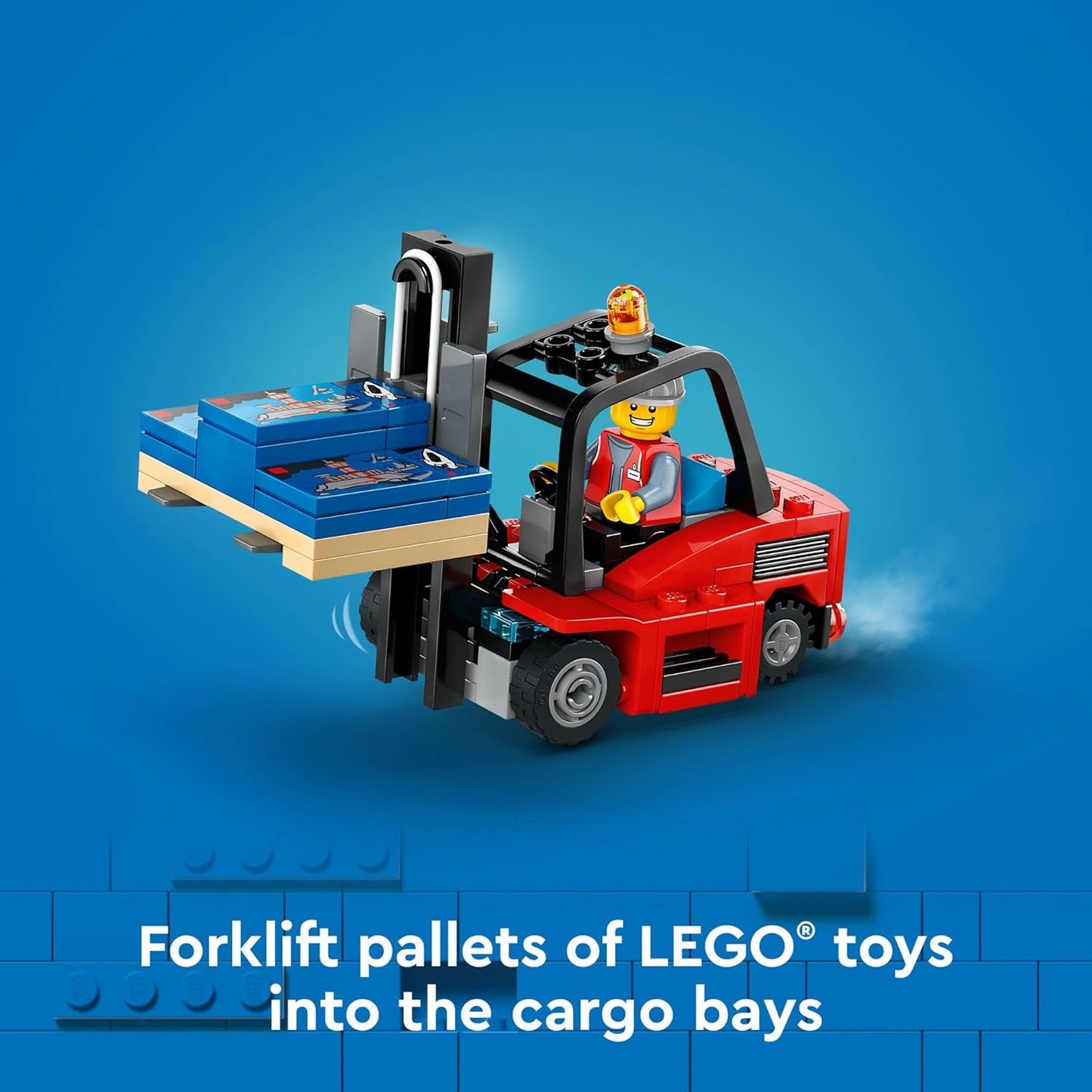 Yellow Delivery Truck Playset with Semitruck, Forklift, and 4 Minifigures - Great Birthday Gift for Kids